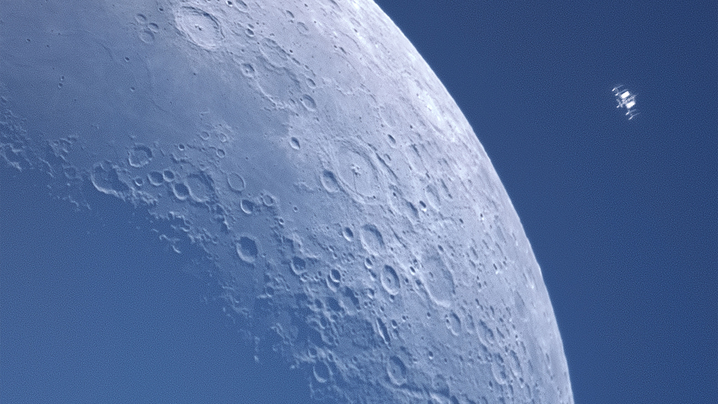 Highlight from NASA: The Moon and the International Space Station come together in today’s astronomical picture