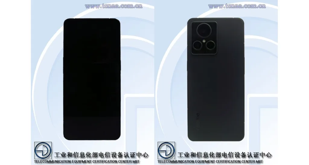 Visual do Realme GT 2 Master Explorer Edition foi revelado em documentos do órgão chinês TENAA (Imagem: Reprodução/TENAA)