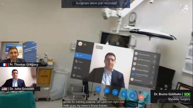 Cirurgião brasileiro opera com auxílio dos óculos HoloLens 2 (Imagem: Reprodução/ Microsoft)
