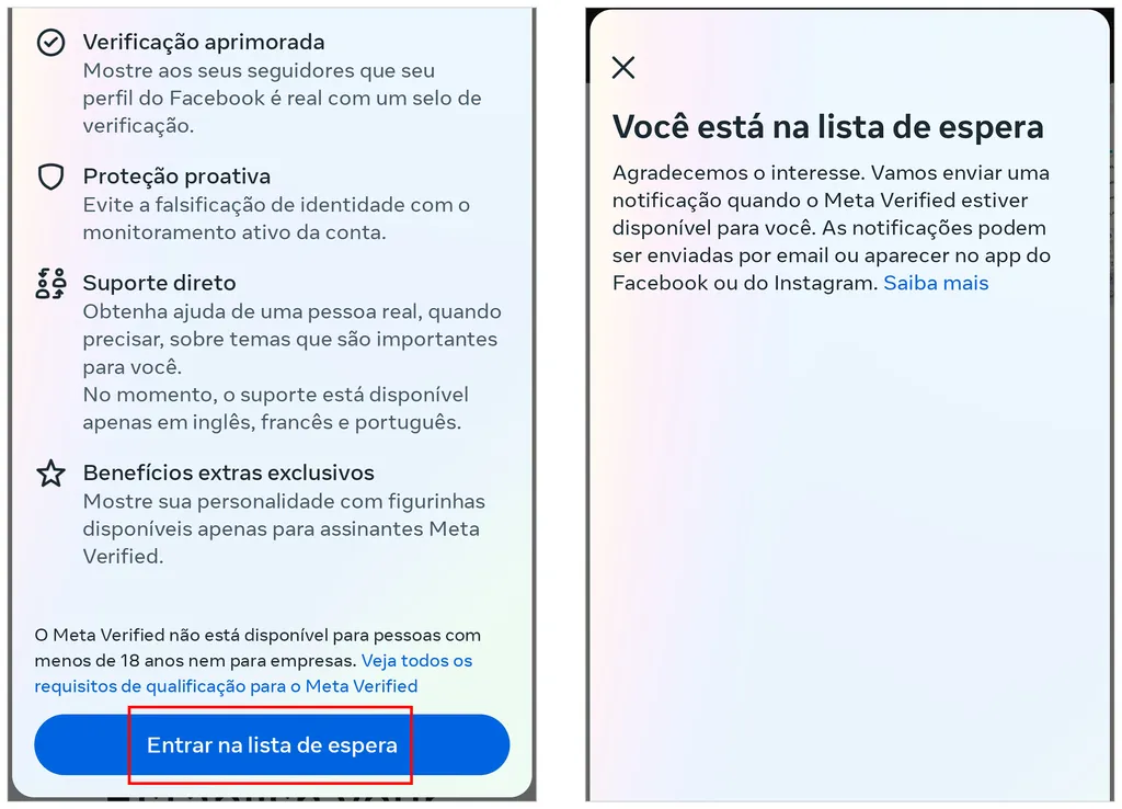 Você receberá uma notificação quando o serviço estiver disponível (Imagem: Captura de tela/André Magalhães/Canaltech)