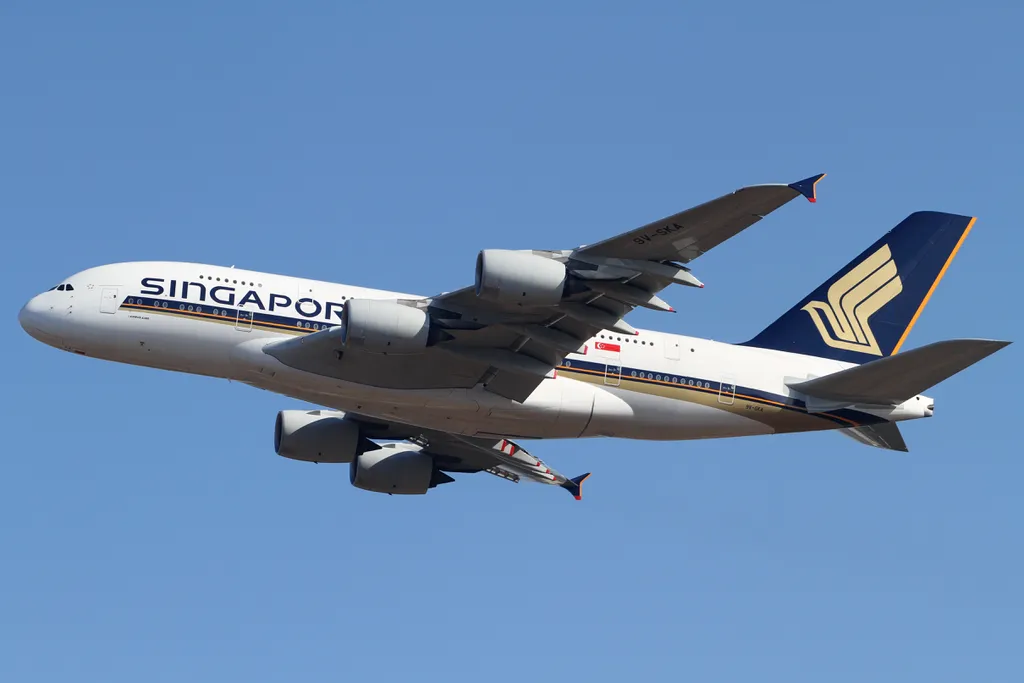 O A380 da Singapore Airlines que faz a rota entre Los Angeles e Singapura (Imagem: Divulgação/Kentaro IEMOTO/ Flickr)