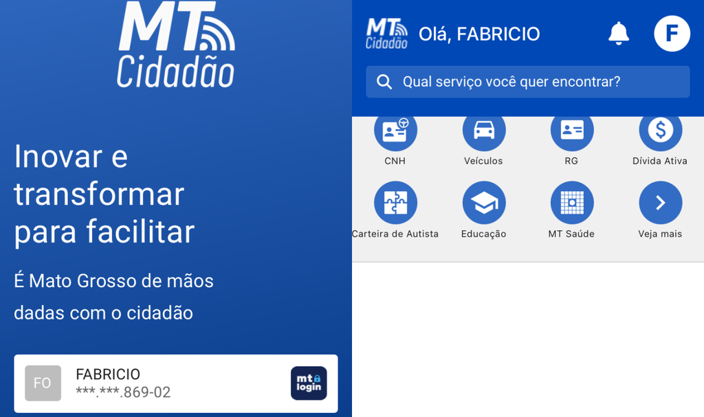 No Mato Grosso, é possível renovar carteira online pelo app MT Cidadão (Imagem: Captura de tela/Fabrício Calixto/Canaltech)