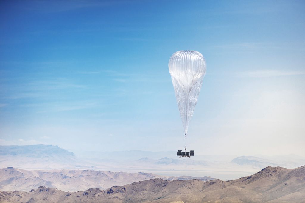 Balão da Loon sobrevoando o deserto de Nevada (Imagem: divulgação/Loon)