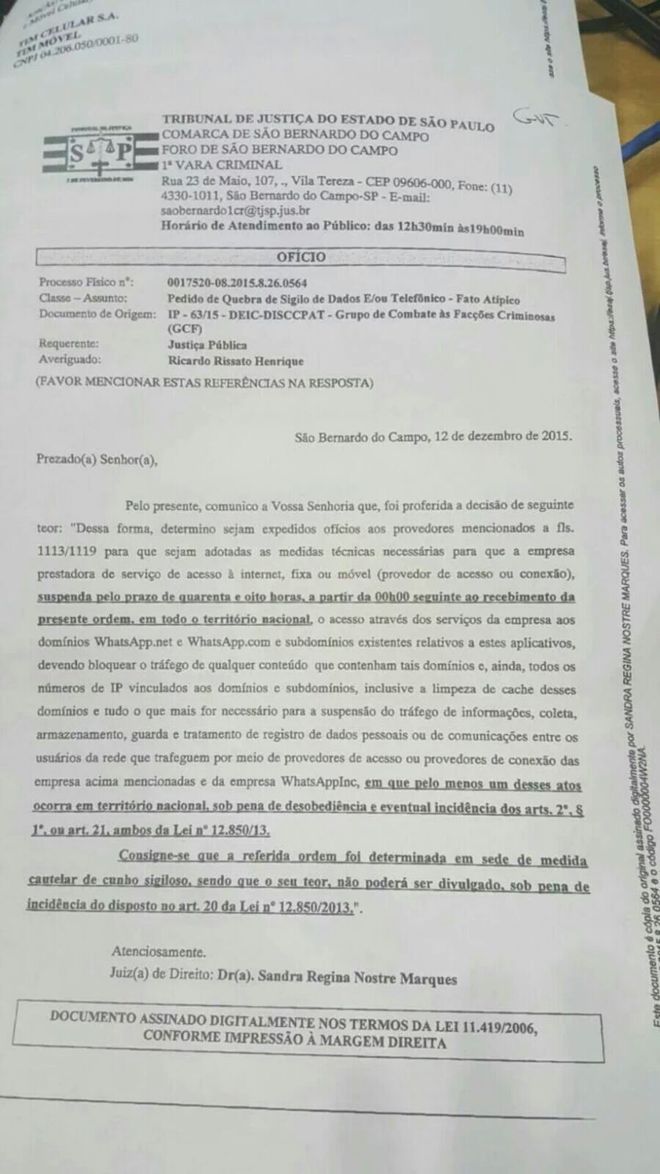 WhatsApp Justiça WhatsApp Justiça