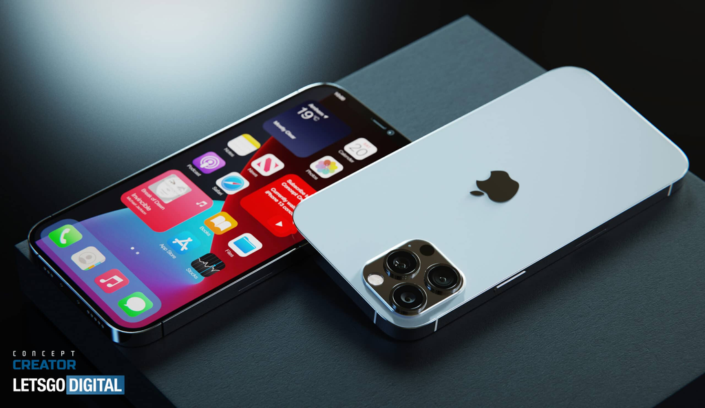 Conceito imagina iPhone 13 Pro baseado em vazamentos com grandes câmeras e notch menor (Imagem: Concept Creator/LetsGoDigital)