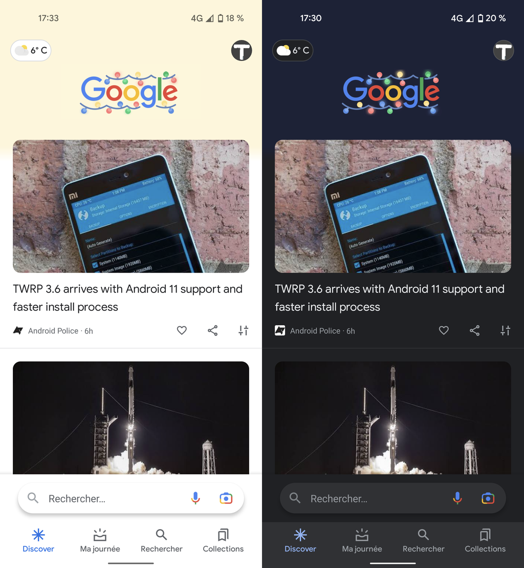 Google App testa barra de pesquisa na parte inferior da tela