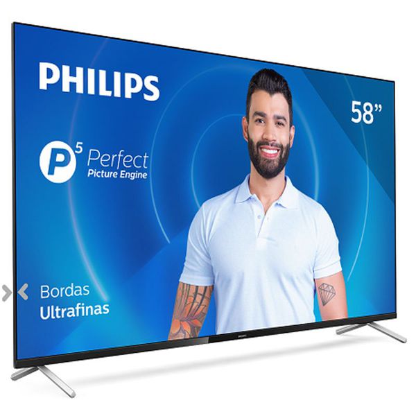 Smart TV Philips 58" 58PUG7625/78 4K UHD P5 WI-FI Bluetooth HDR 3 HDMI 2 USB