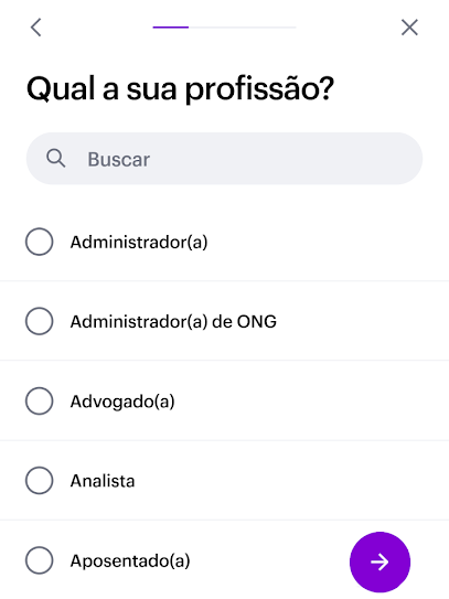Escolha uma profissão na lista (Imagem: André Magalhães/Captura de tela)