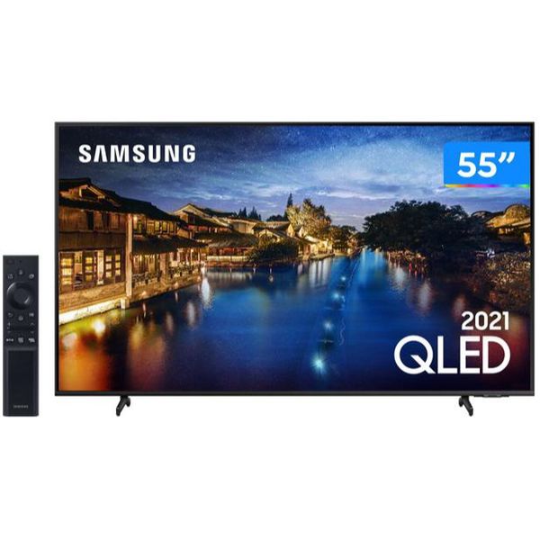 Smart TV 55” 4K QLED Samsung 55Q60AA - Wi-Fi Bluetooth HDR 3 HDMI 2 USB