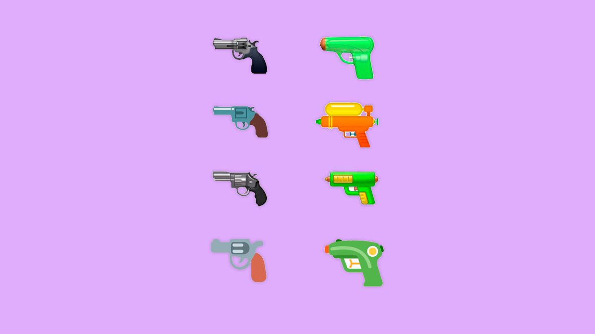 De 38 a arminha d´água: a polêmica história do emoji de pistola