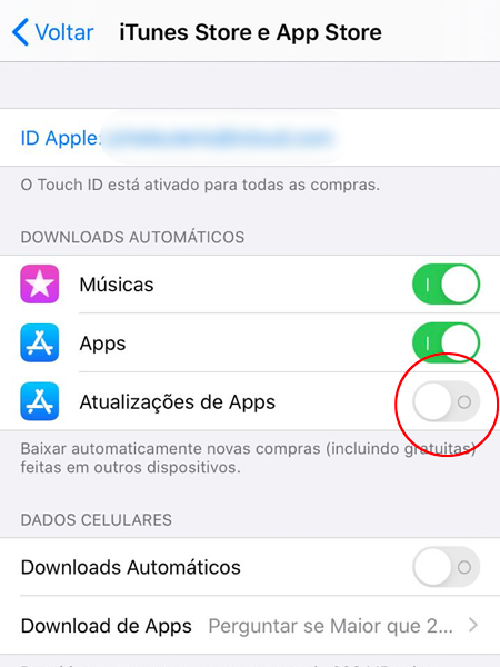 Ative a opção para ter a atualização automática no iOS (Foto: Reprodução/André Magalhães)