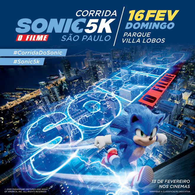 Sonic Run | Depois do videogame e cinema, personagem vira tema de corrida de rua