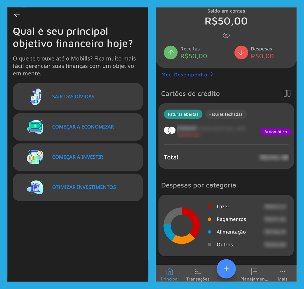 Controle suas finanças pelo app (Imagem: André Magalhães/Captura de tela)