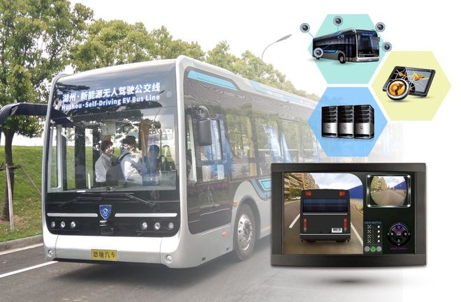 Curitiba, já conhecida por seu eficiente sistema de transporte, está testando os ônibus autônomos/ Imagem: VIA Technologies