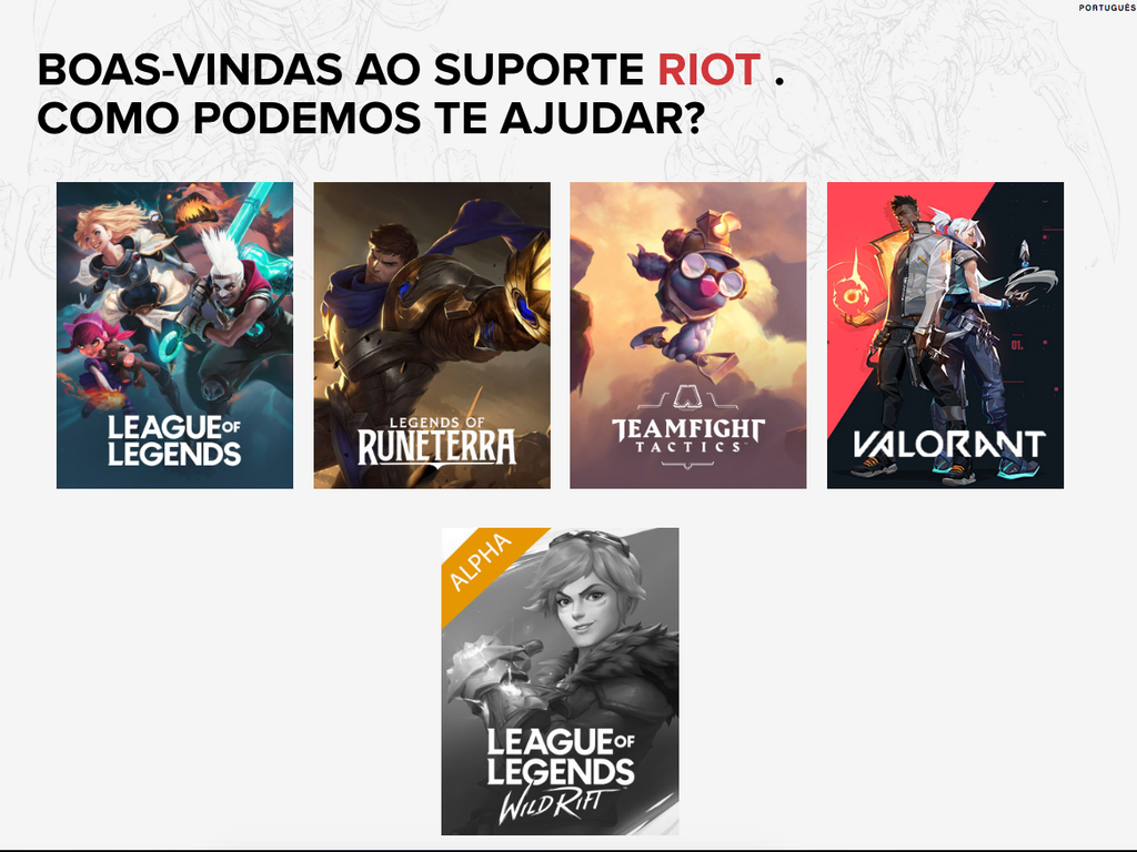 Escolha entre os jogos da Riot Games (Foto: Reprodução/André Magalhães)