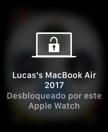 Notificação de desbloqueio do Mac no Apple Watch. Captura de tela: Lucas Wetten (Canaltech)