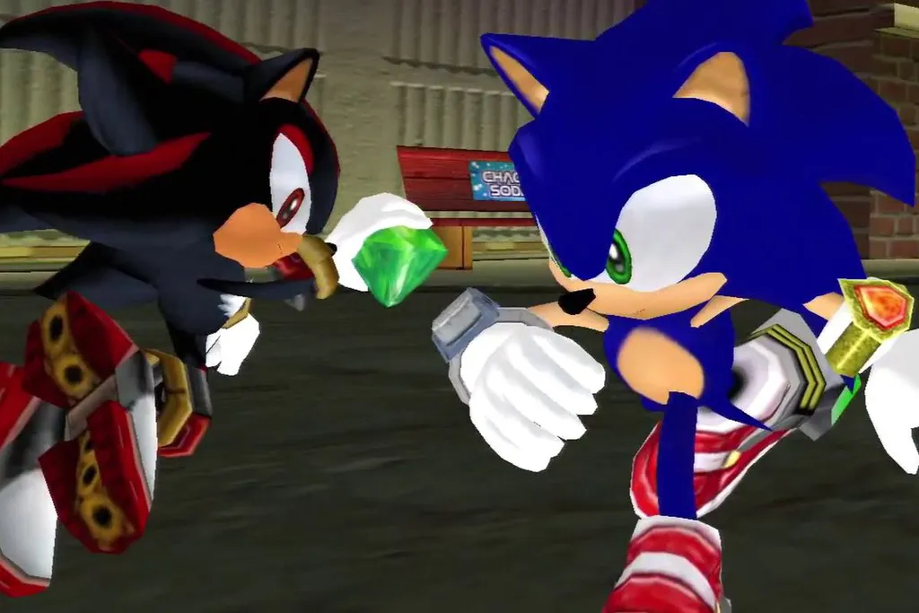 Shadow aparece pela primeira vez com um rival e antagonista do Sonic (Imagem: Reprodução/SEGA)