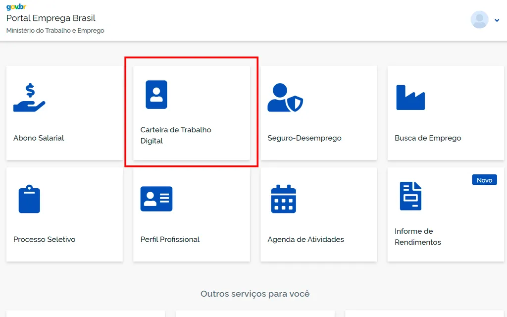 Acesse a Carteira de Trabalho Digital pelo navegador (Imagem: Captura de tela/André Magalhães/Canaltech)