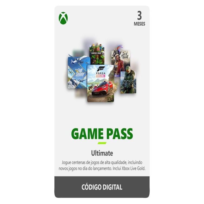 Gift Card Xbox Game Pass Ultimate 3 Mês Código Digital 129566