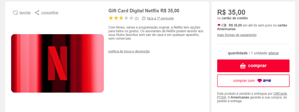 Cartão Netflix 25$ (Envio por Email) - ELSAS ELECTRONICS