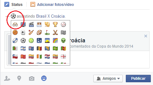 Aprenda a marcar no Facebook a quais jogos da Copa você está assistindo