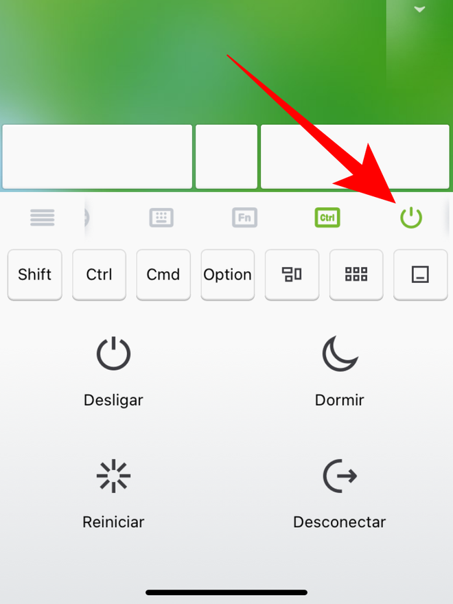 Clique no ícone de desligamento para desligar o seu Mac, reiniciá-lo, colocá-lo em repouso. Captura de tela: Lucas Wetten (Canaltech)
