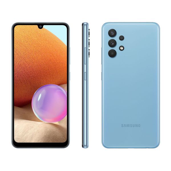 Smartphone Samsung Galaxy A32 128GB Azul 4G - 4GB RAM Tela 6,4” Câm. Quádrupla + Selfie 20MP [APP + CUPOM]