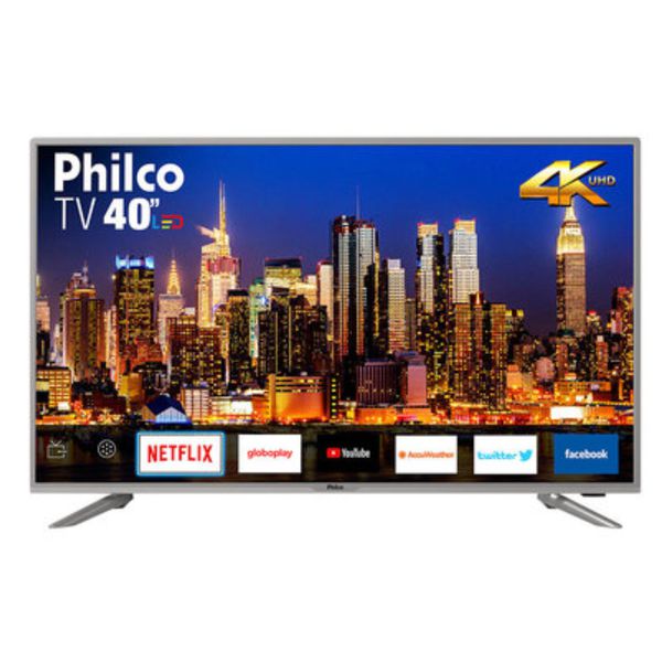 Smart TV LED 40" Philco PTV40G60SNBL Full HD Processador Quad Core, Dolby Audio, Mídia Cast, Wi-Fi, HDMI e USB