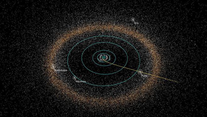 Representação do Cinturão de Kuiper (Imagem: Reprodução/NASA)