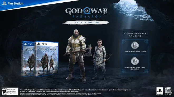 Pré-venda de God of War Ragnarök traz bônus digitais. (Imagem: Divulgação/PlayStation)