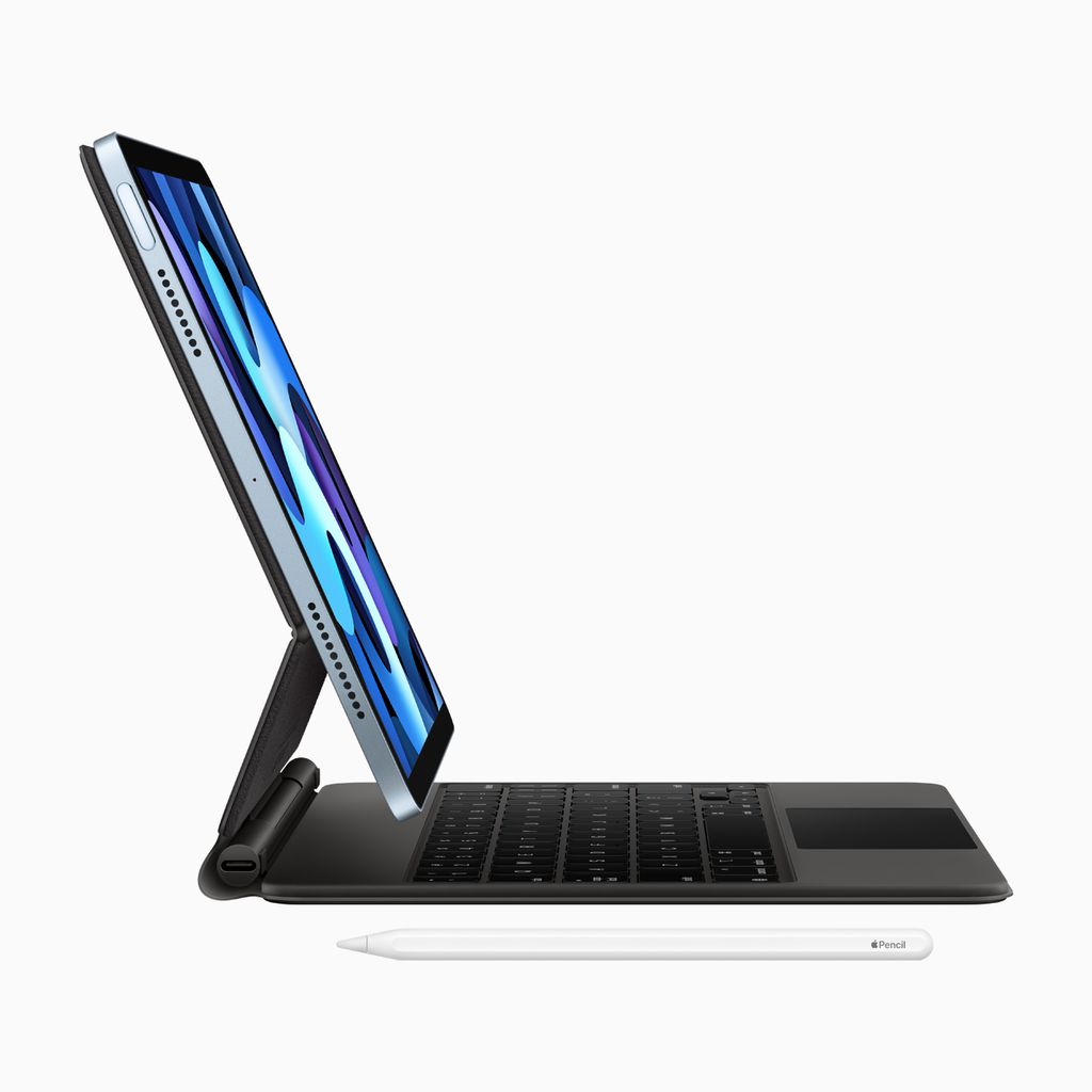 O novo iPad Air 2020 é compatível com a caneta Apple Pencil de 2ª Gen e o teclado Smart Keyboard (Foto: Divulgação/Apple)