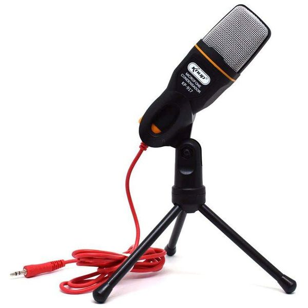 Microfone Condensador para PC com Tripé e Cabo P2