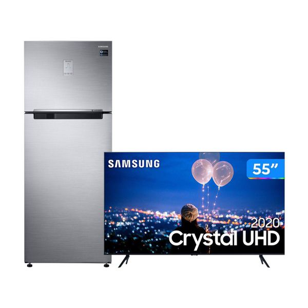Geladeira/Refrigerador Samsung Frost Free Duplex - 453L 5-em-1 Twin Cooling Plus RT6000K + Smart TV Crystal 55TU8000