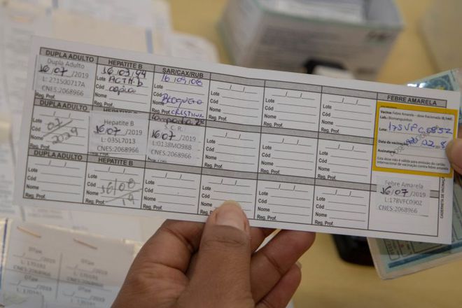 Carteira de vacinação em papel usada atualmente: modelo considerado ultrapassado (Imagem: Divulgação/Governo de São Paulo)