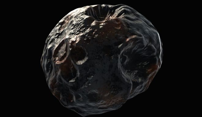 Arte conceitual do asteroide 16 Psyche (Imagem: Reprodução/GrandPB)