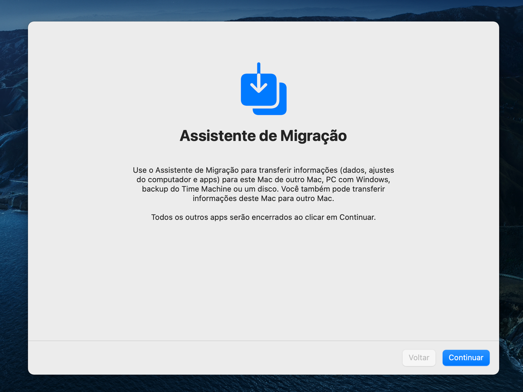 O Assistente de Migração facilita a vida de quem precisa trocar de Mac ou reinstalou o sistema operacional - Captura de tela: Thiago Furquim (Canaltech)