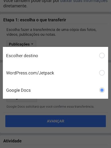 Exporte textos para Google Docs ou Wordpress (Imagem: André Magalhães/Captura de tela)