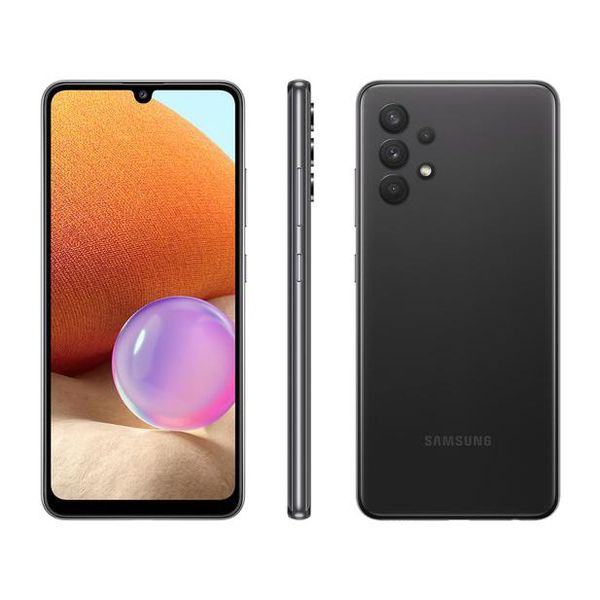 Smartphone Samsung Galaxy A32 128GB Preto 4G - 4GB RAM Tela 6,4” Câm. Quádrupla + Selfie 20MP [CUPOM EXCLUSIVO]