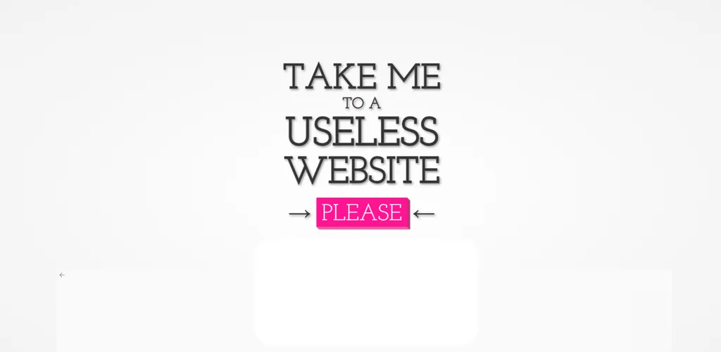 No The Useless Website você encontra os sites mais inúteis da internet (Captura de tela: Munique Shih)