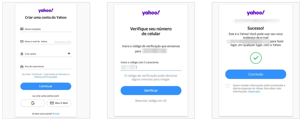 Criar um e-mail no Yahoo Mail no computador (Captura de tela: Caio Carvalho)