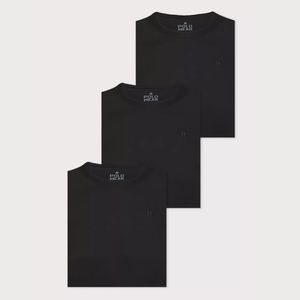 PARCELADO | Kit 3 Camisetas Masculinas Básicas Algodão Polo Wear Preto | CUPOM