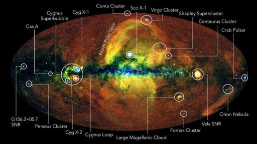 Milhões de buracos negros e estrelas de nêutrons estão neste mapa cósmico