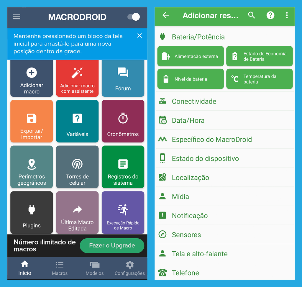 Aplicativo permite explorar recursos do Android (Imagem: André Magalhães/Captura de tela)