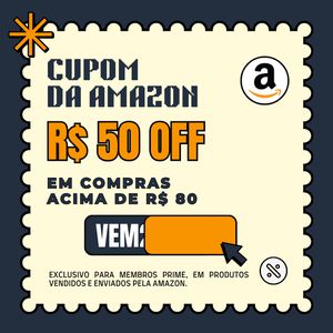 Cupom Amazon: R$ 20 OFF em compras acima de R$ 80, exclusivo para assinantes Prime - Válido em produtos vendidos e enviados por Amazon