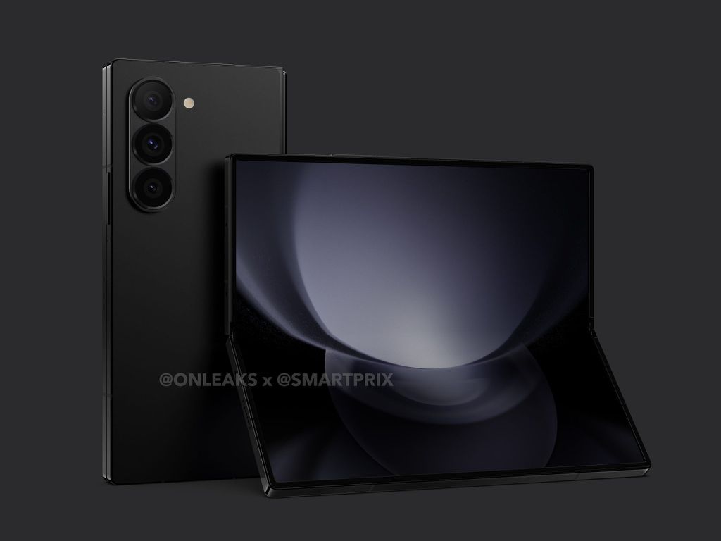 Suposto Galaxy Z Fold 6 teve design divulgado em vazamento com visual mais quadrado que nunca (Imagem: Steve Hemmerstoffer/Smartprix)