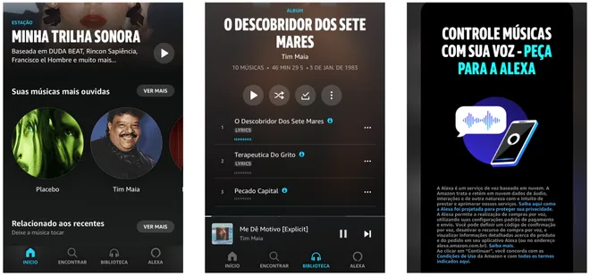 Aproveite a Alexa no celular com o Amazon Music (Imagem: Captura de tela/Felipe Freitas/Canaltech)