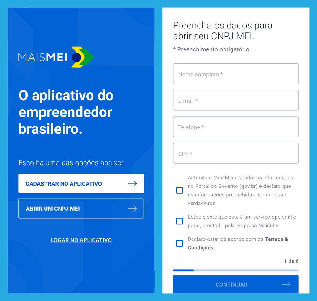 App permite abrir sua conta MEI em poucos passos (Imagem: André Magalhães/Captura de tela)