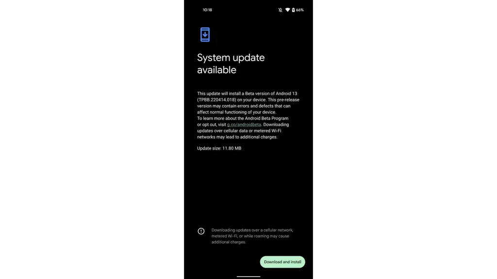 A atualização é distribuída via OTA para os usuários com o Android Beta 2 instalado no celular (Imagem: Reprodução/9to5Google)