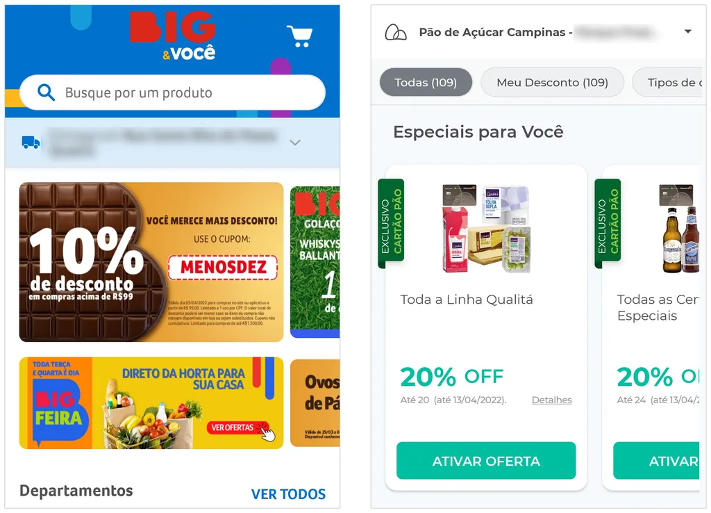 Apps de supermercados trazem ofertas exclusivas (Captura de tela: André Magalhães)