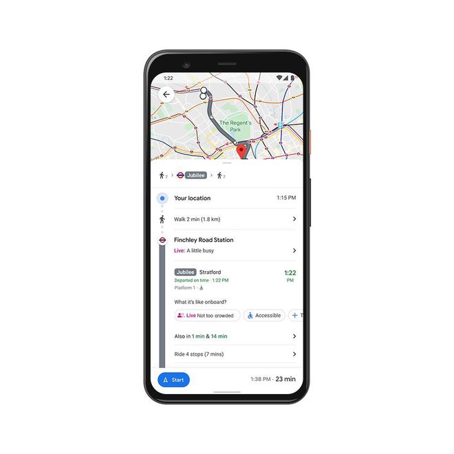 Google Maps vai informar como está a lotação de ônibus, metrô e trens (Imagem: Divulgação/Google)